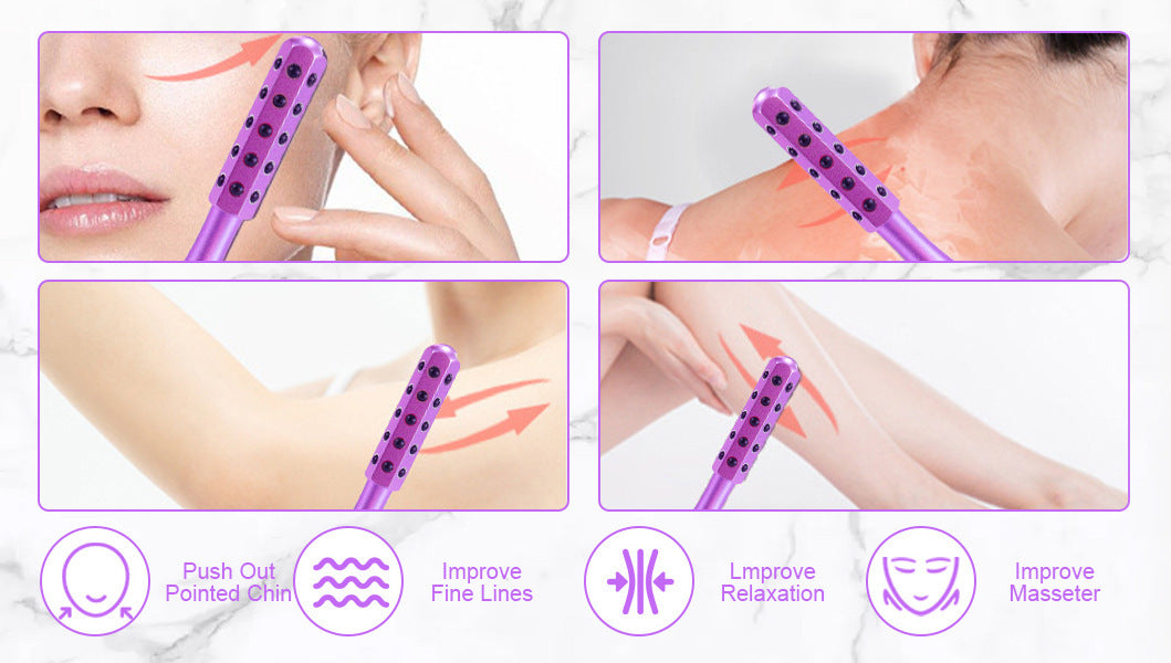 Silver Germanium Stone Facial Roller - Uplifting & Sculpting Beauty Massager for Face and Body 3