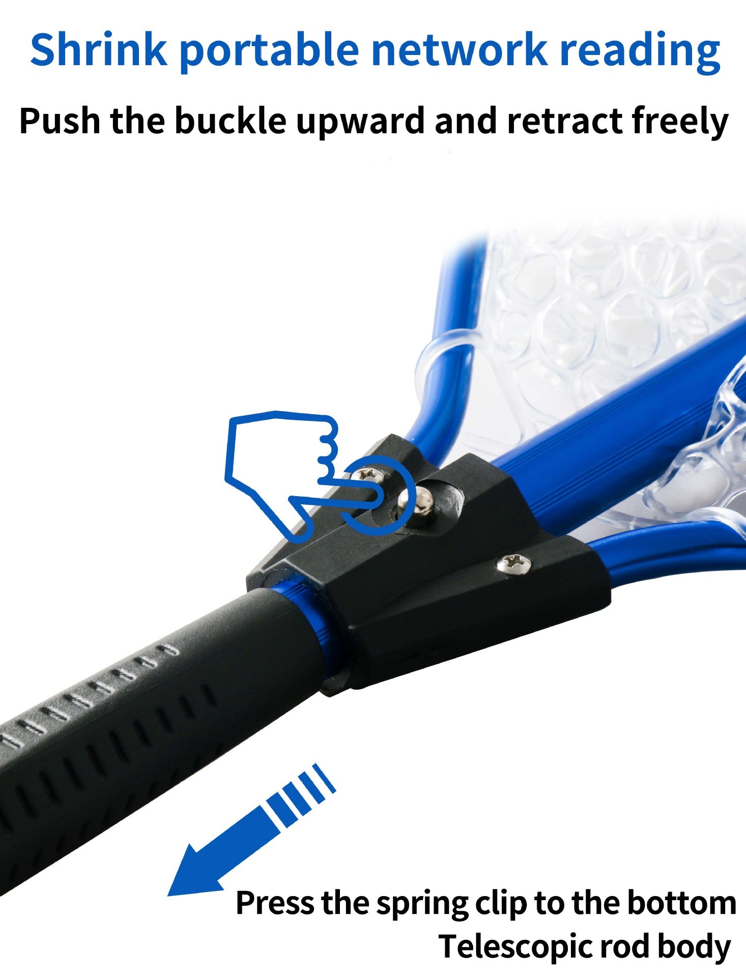 Black High Strength Large Landing Net - Fishing Net with Long Foldable Handle and Soft Rubber Netting, Dip Net for Fishing, Ideal for Boat, Pier, River Angling 4