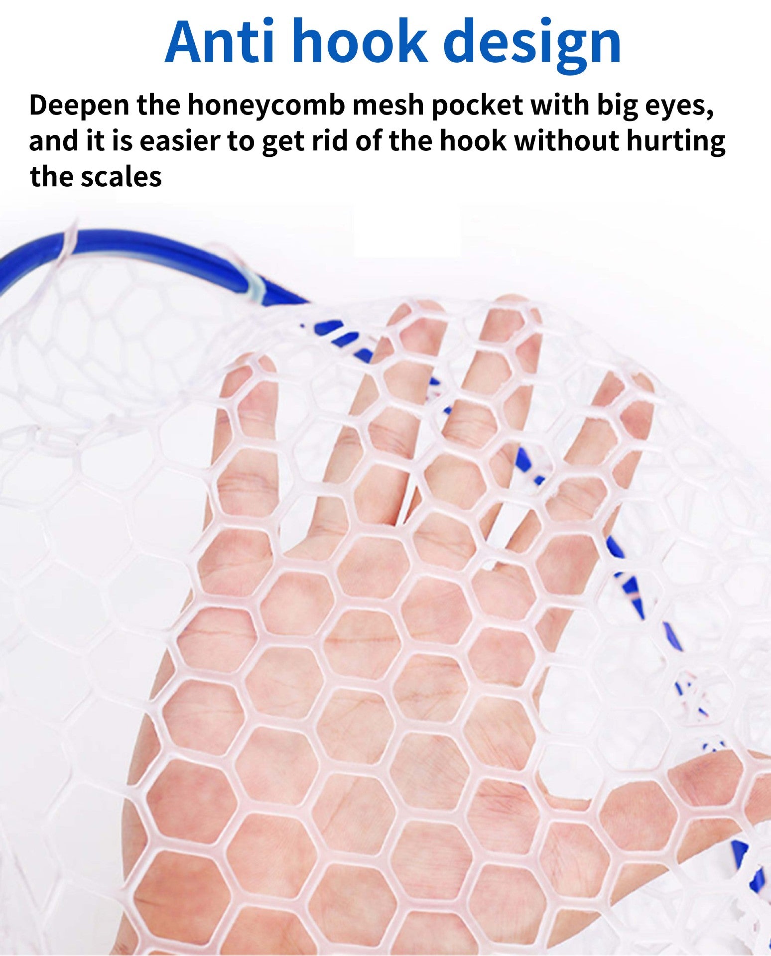 Red High Strength Large Landing Net - Fishing Net with Long Foldable Handle and Soft Rubber Netting, Dip Net for Fishing, Ideal for Boat, Pier, River Angling 5