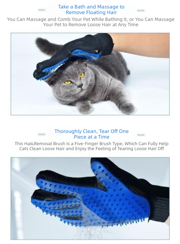 5 Pairs Blue Pet Grooming Gloves for Dogs & Cats - Deshedding, Bathing & Massage Brush 3