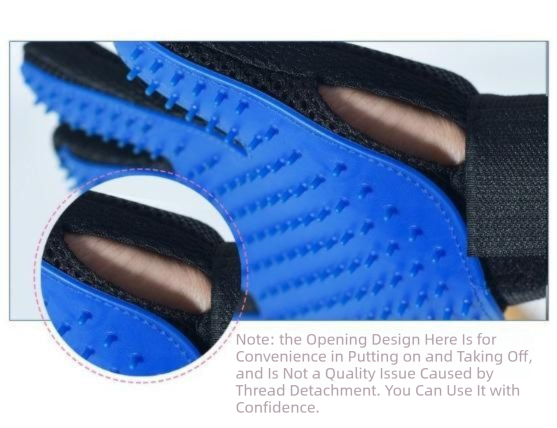 5 Pairs Blue Pet Grooming Gloves for Dogs & Cats - Deshedding, Bathing & Massage Brush 5