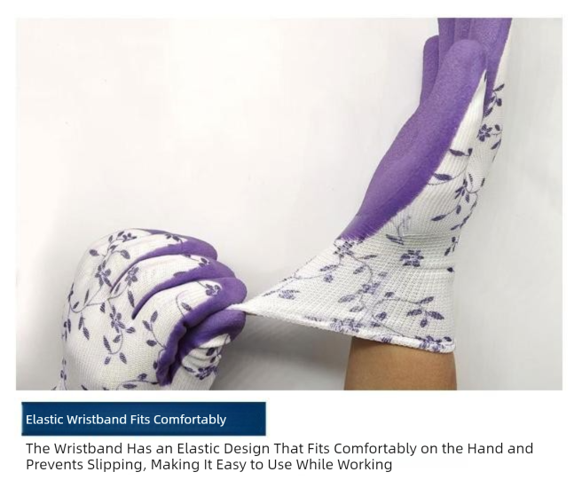 Purple Garden Gloves - 5 Pairs Anti-Puncture, Waterproof, Wear-Resistant Gardening Work Gloves for Planting, Weeding, Rose Pruning 4