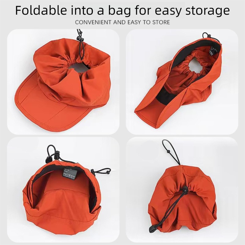 Black Foldable Packable Visor Cap for Women, Quick Dry Outdoor Running Sport Sun Protection Hat 3