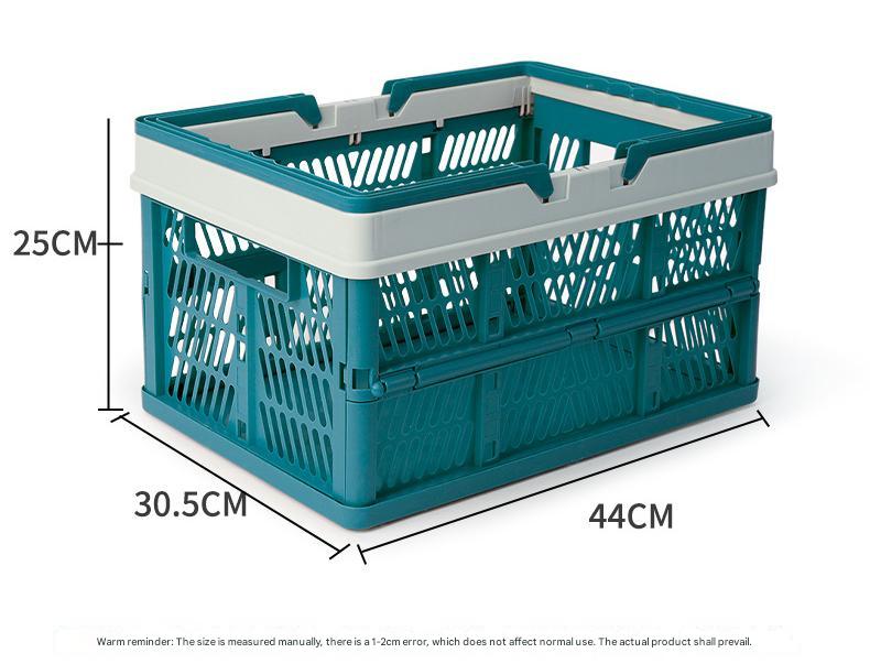 Large Collapsible Storage Basket with Handles - Portable Folding Crate for Shopping, Picnics & Car Trunk(green) 8