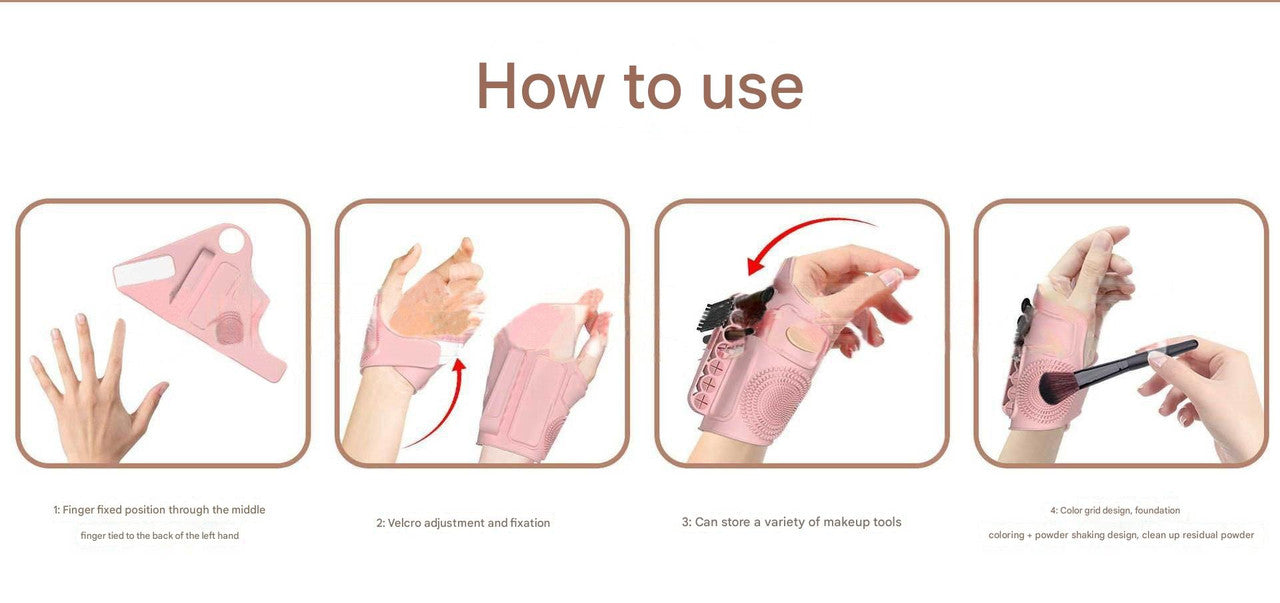 2pc Multi-Functional Silicone Makeup Artist Wristband - Wearable Palette, Brush Holder & Cleaner(blue) 11