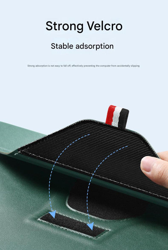3-in-1 PU Leather Laptop Sleeve with Stand & Mouse Pad + Accessory Pouch(Dark Blue) 7