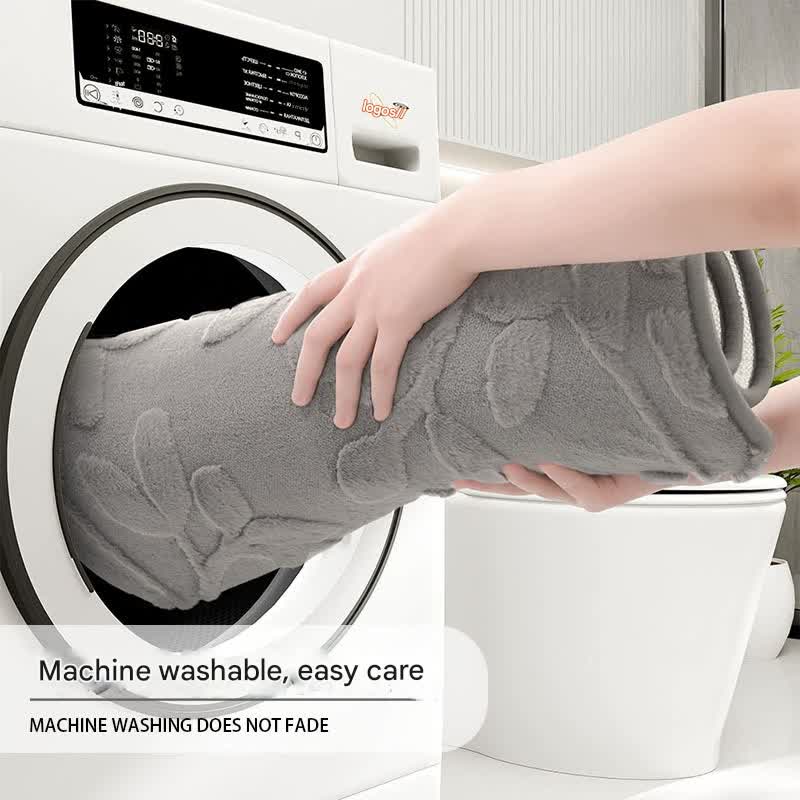 Plush Embossed Leaf Bath Mat - Ultra Soft, Absorbent & Non-Slip Bathroom Rug(White 50*80㎝) 4