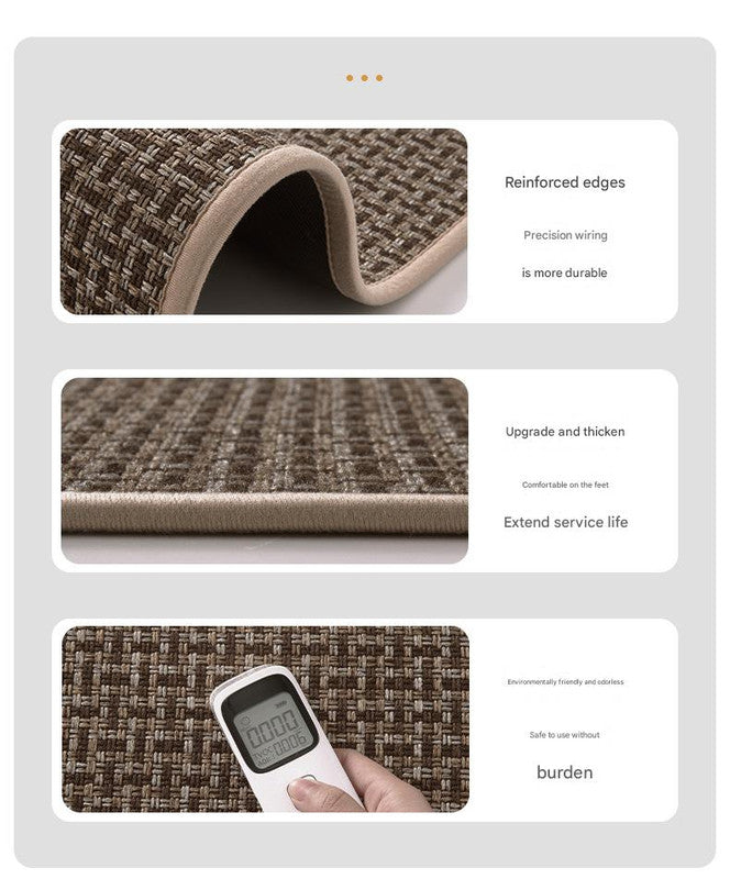 Absorbent & Dirt-Resistant Woven Kitchen Mat - Non-Slip Runner Rug for Home(Interlocking Gray) 5