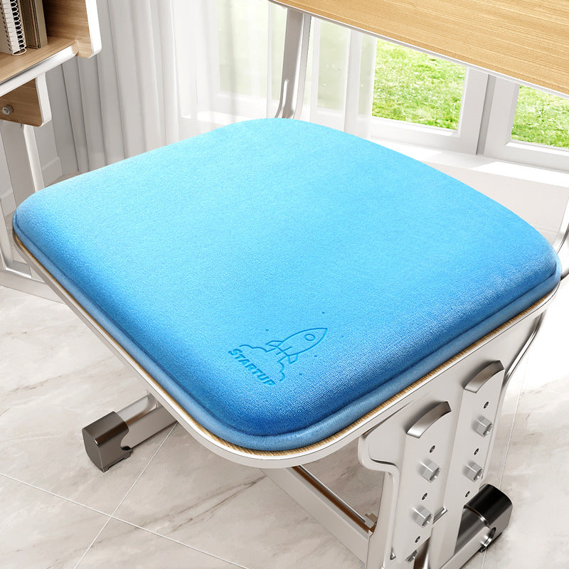 Memory Foam Student Seat Cushion - Pressure Relief, Non-Slip with Adjustable Straps for Healthy Posture(Rocket Blue 36x34cm)