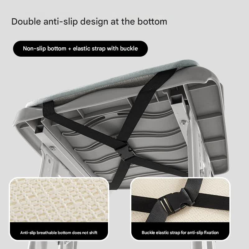 Memory Foam Student Seat Cushion - Pressure Relief, Non-Slip with Adjustable Straps for Healthy Posture(Astronaut Gray 36x34cm) 3