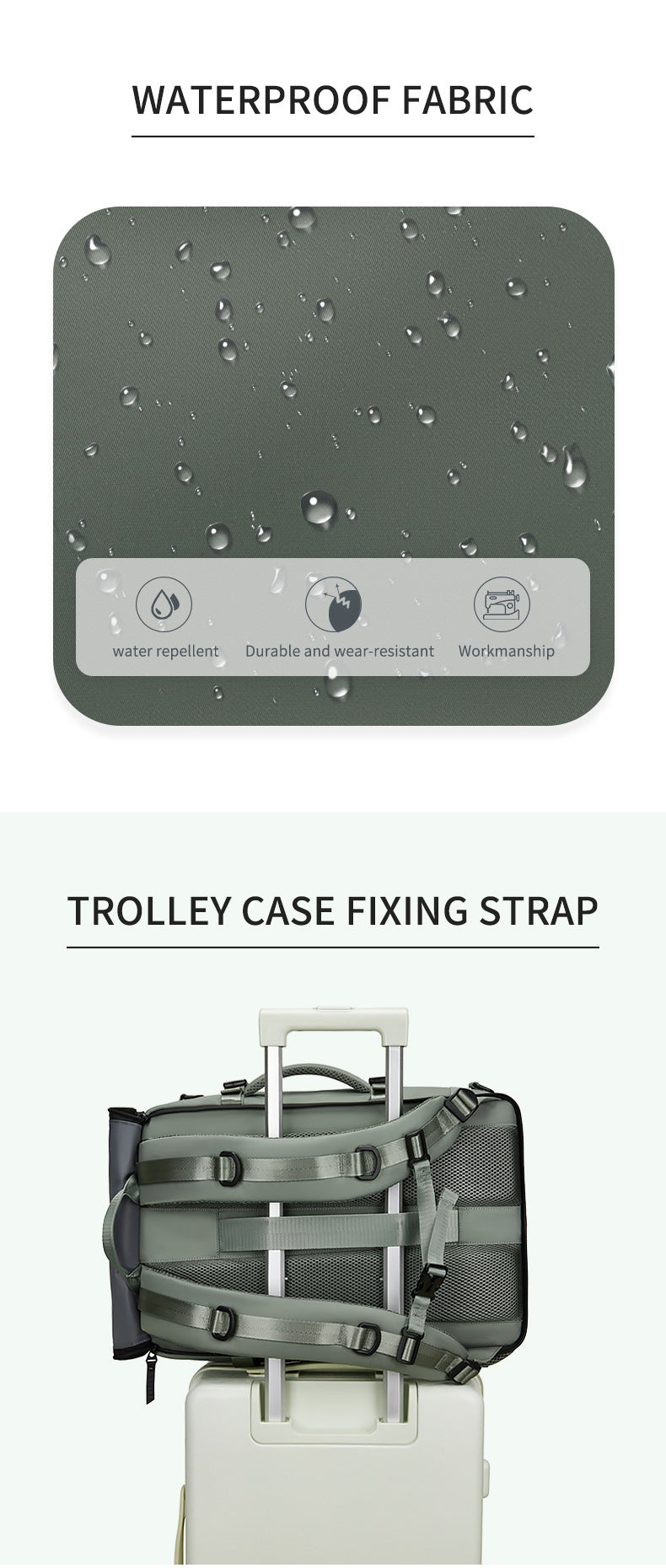 4-in-1 Convertible Travel Backpack & Briefcase - Large Capacity, 16" Laptop Compartment, USB Port(Army Green) 9