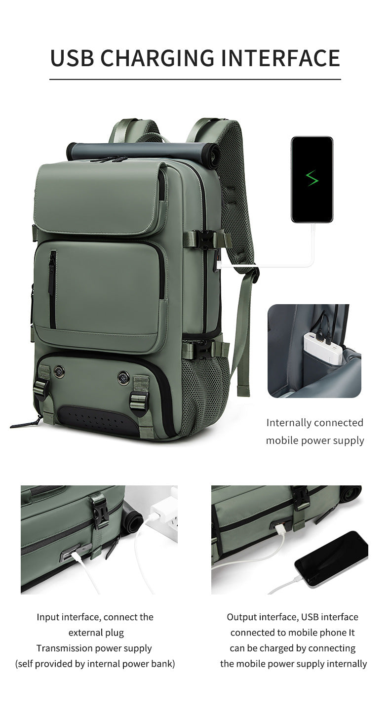 4-in-1 Convertible Travel Backpack & Briefcase - Large Capacity, 16" Laptop Compartment, USB Port(Green) 7