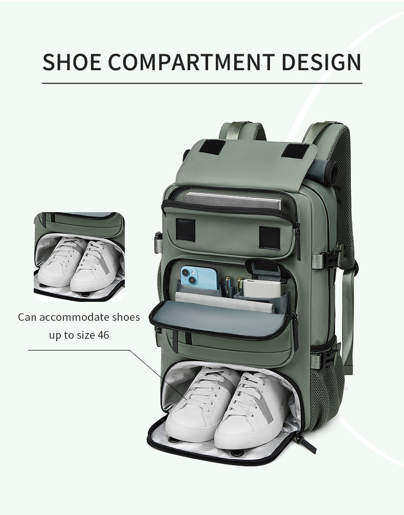 4-in-1 Convertible Travel Backpack & Briefcase - Large Capacity, 16" Laptop Compartment, USB Port(Black) 6