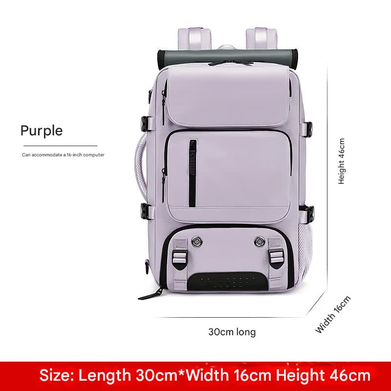4-in-1 Convertible Travel Backpack & Briefcase - Large Capacity, 16" Laptop Compartment, USB Port(Purple)