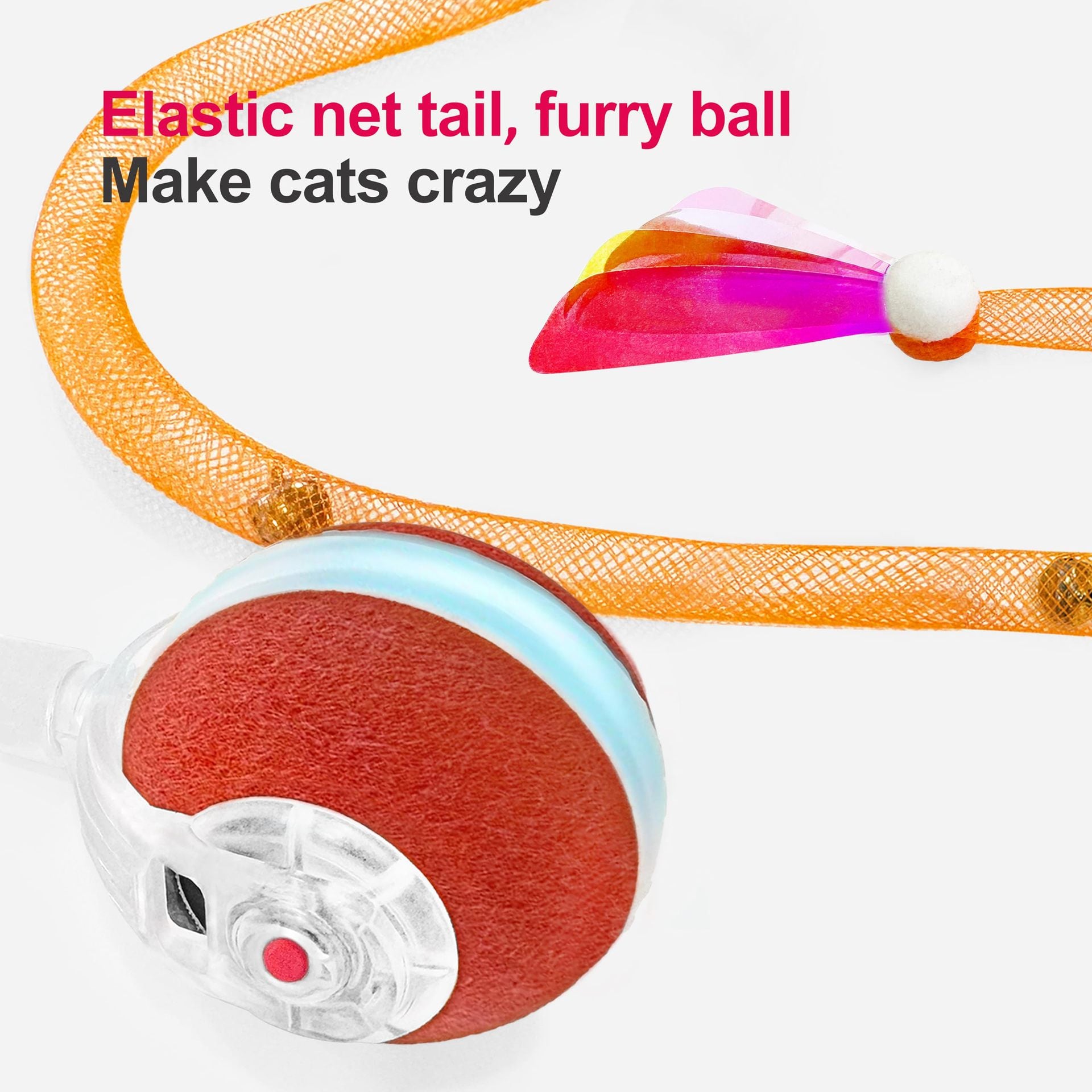 Red Interactive Smart Electric Cat Toy Ball - Automatic Irregular Rolling Teaser for Independent Play 4