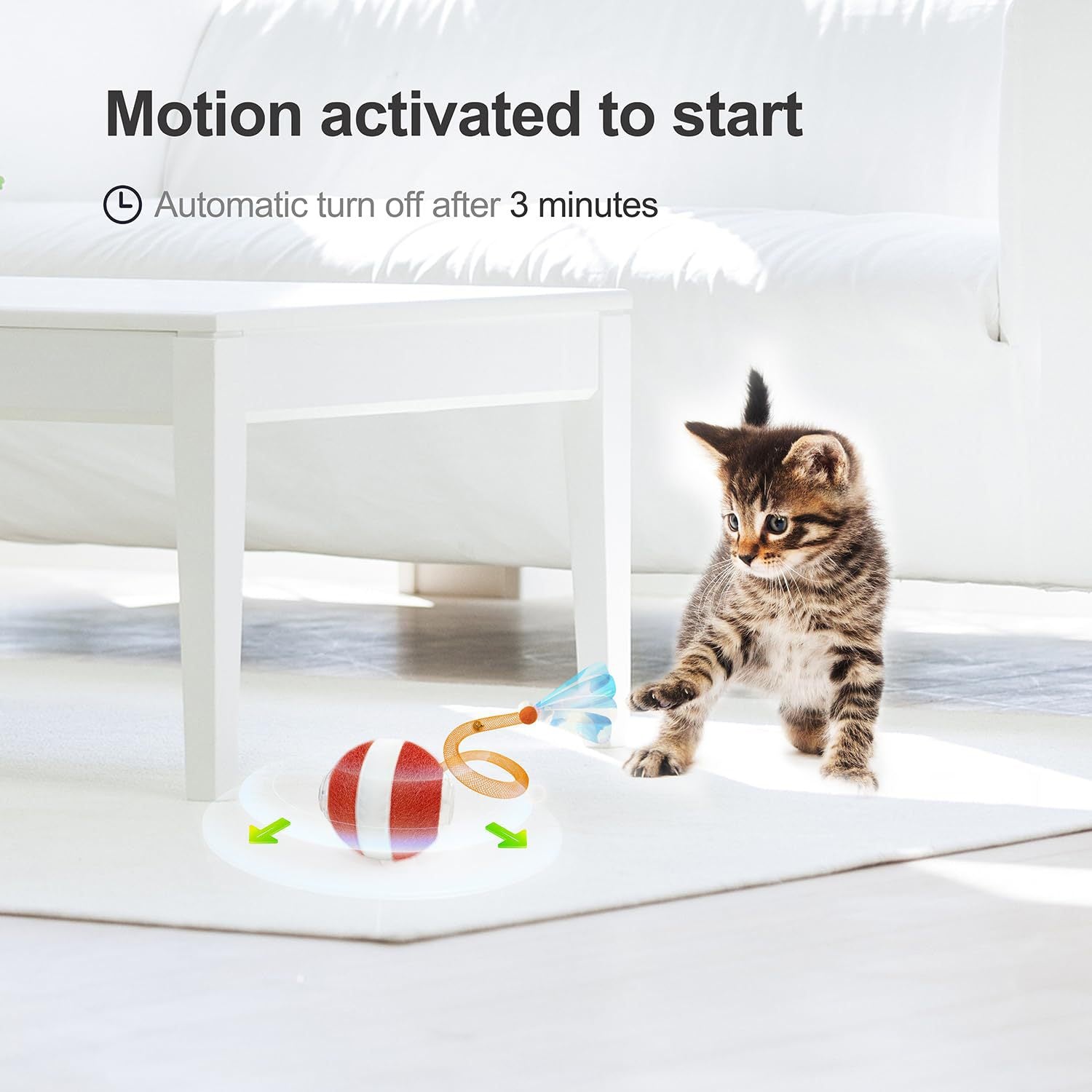 Red Interactive Smart Electric Cat Toy Ball - Automatic Irregular Rolling Teaser for Independent Play 5