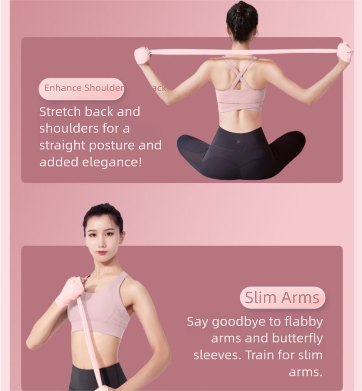 Purple Thickened 2m [60 lbs] Yoga & Fitness Resistance Stretch Bands (Set of 2) for Full-Body Workout & Flexibility Training