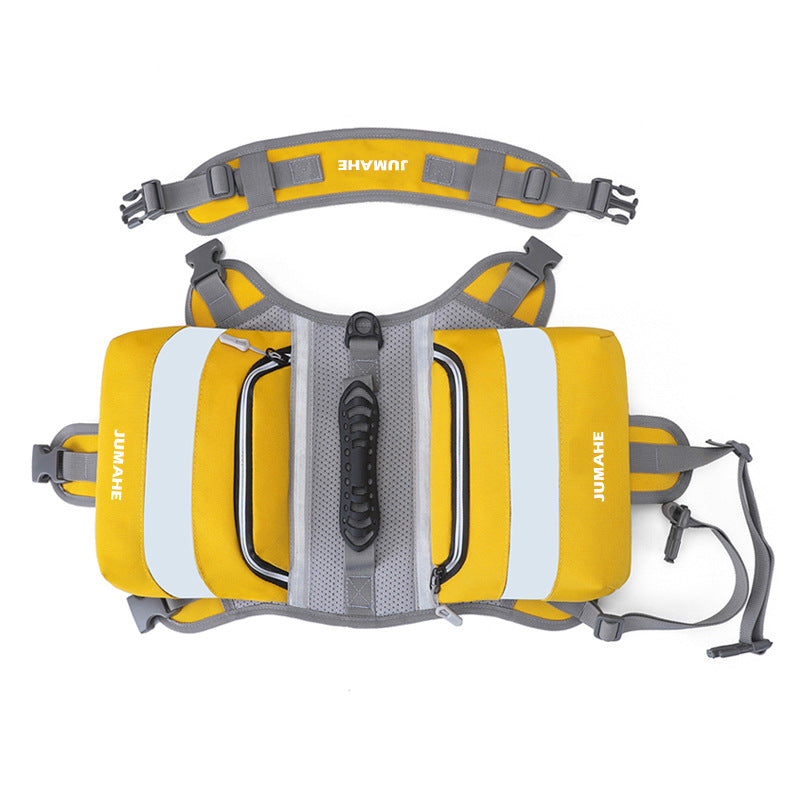 Yellow Saddle Bag Dog Backpack - Adjustable Harness Pack for Hiking, Camping & Travel with Medium to Large Dogs