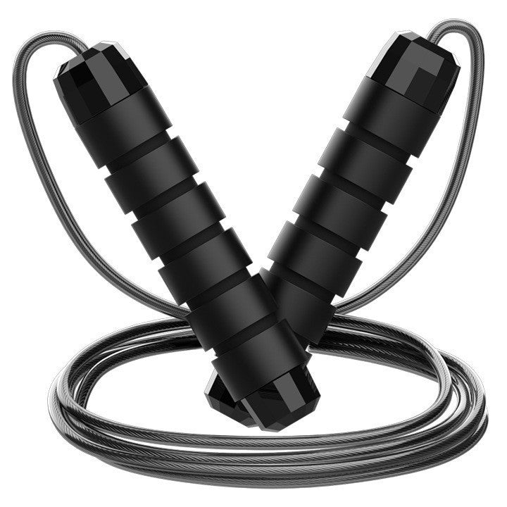 5 PCS Black Adjustable Steel Wire Speed Jump Rope Set - Professional Fitness Rope with Ball Bearings for Cardio, Boxing & Workout
