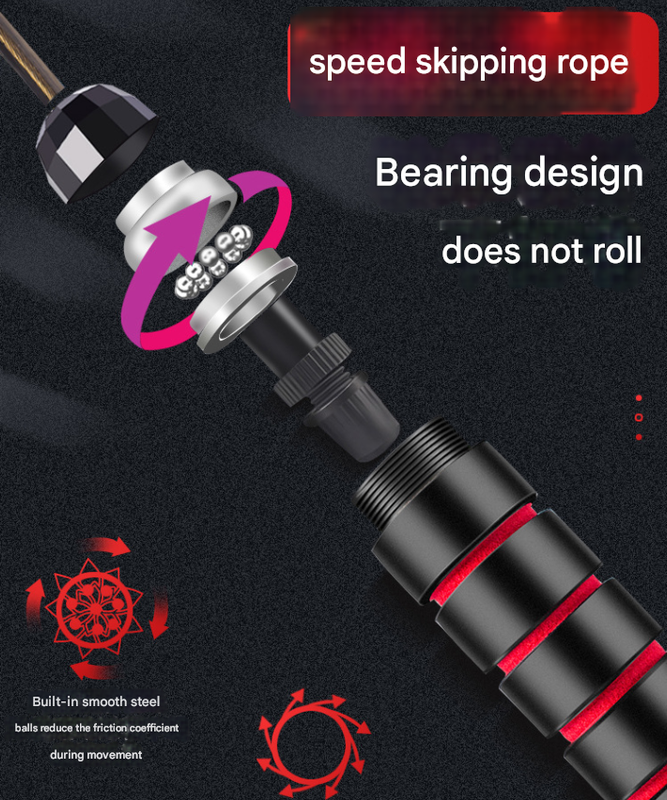 5 PCS Black-blue Adjustable Steel Wire Speed Jump Rope Set - Professional Fitness Rope with Ball Bearings for Cardio, Boxing & Workout