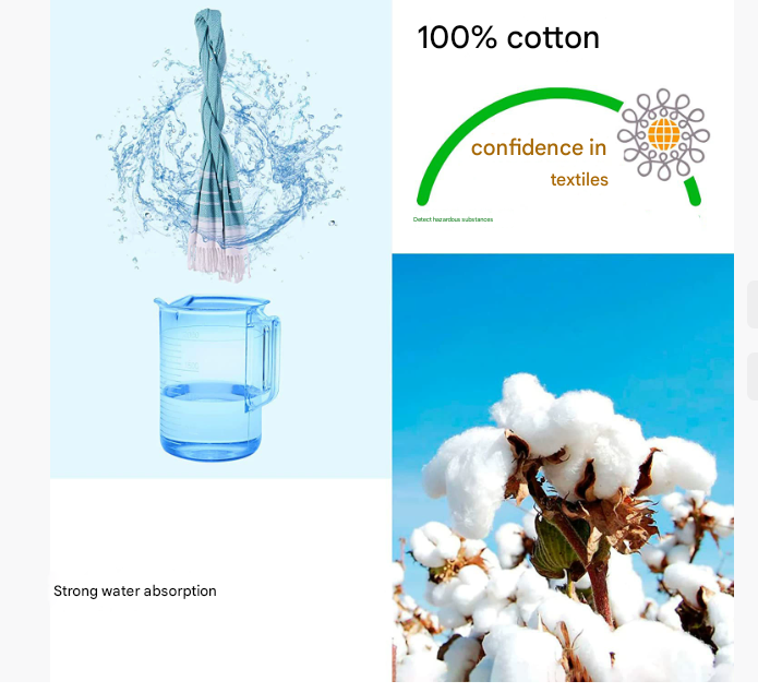 Yellow Chic Striped 100% Cotton Beach Towel with Tassels - Extra Large & Absorbent (180x90cm)