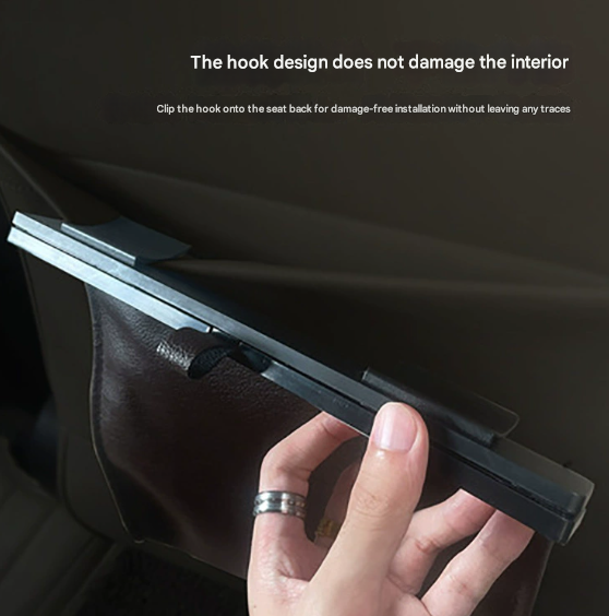 Premium PU Leather Foldable Car Trash Bin - Large Capacity Waterproof Hanging Organizer for Back Seat 3