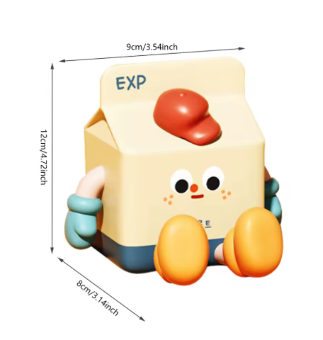 Adorable Milk Carton LED Night Light - USB Rechargeable Silicone Lamp with Tap Control, Timer & 3 Brightness Levels 5