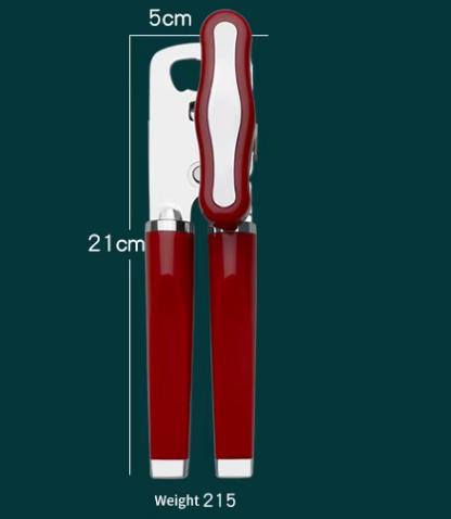 Blue (2-Pack) Heavy-Duty Manual Can Opener - Ergonomic 3-in-1 Tool with Stainless Steel Cutter & Bottle Opener 6