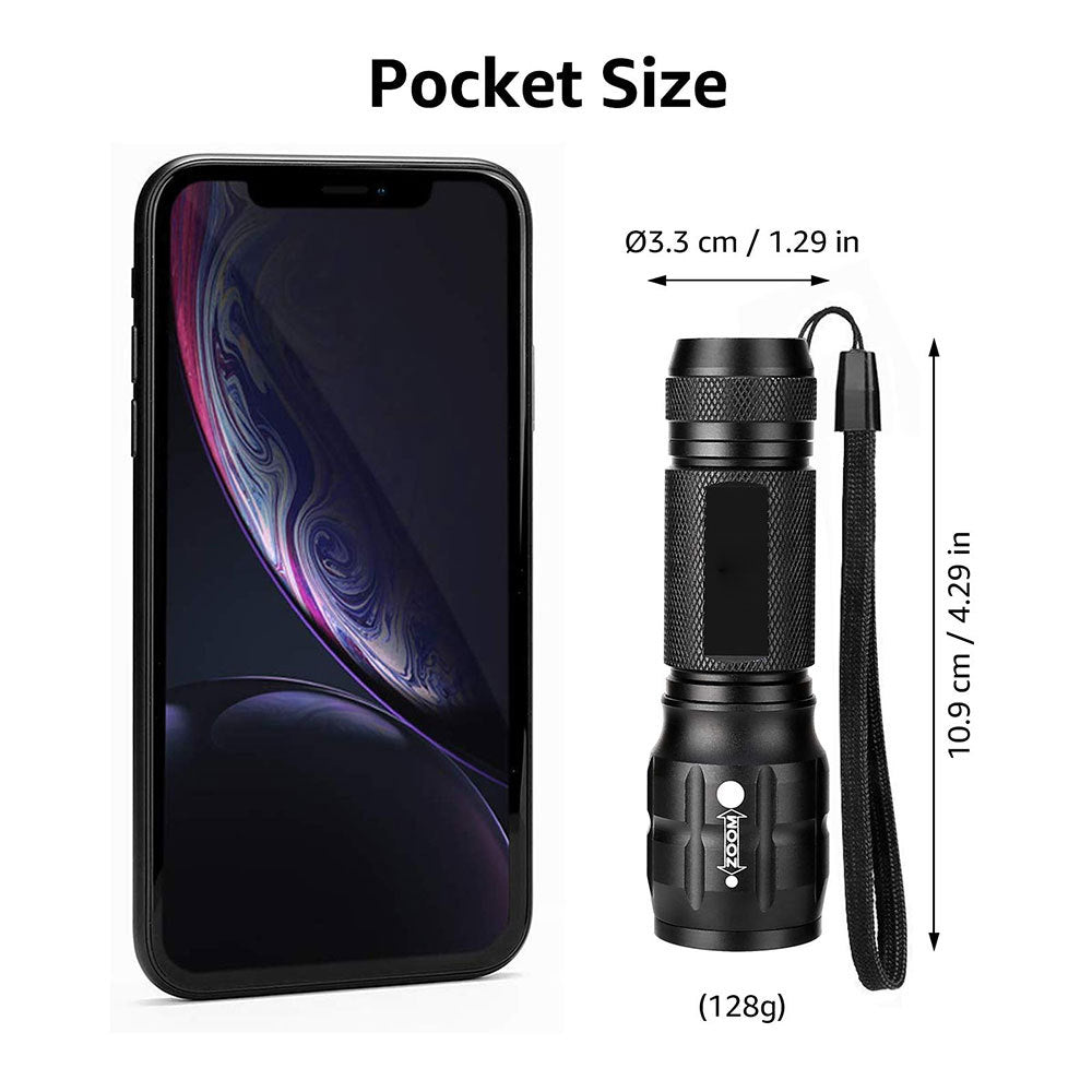 Compact Tactical LED Flashlight - Super Bright 160LM with Adjustable Zoom & Anti-Slip Grip 5