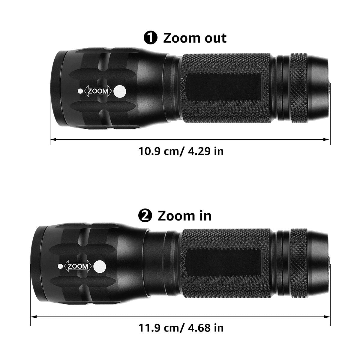 Compact Tactical LED Flashlight - Super Bright 160LM with Adjustable Zoom & Anti-Slip Grip 6
