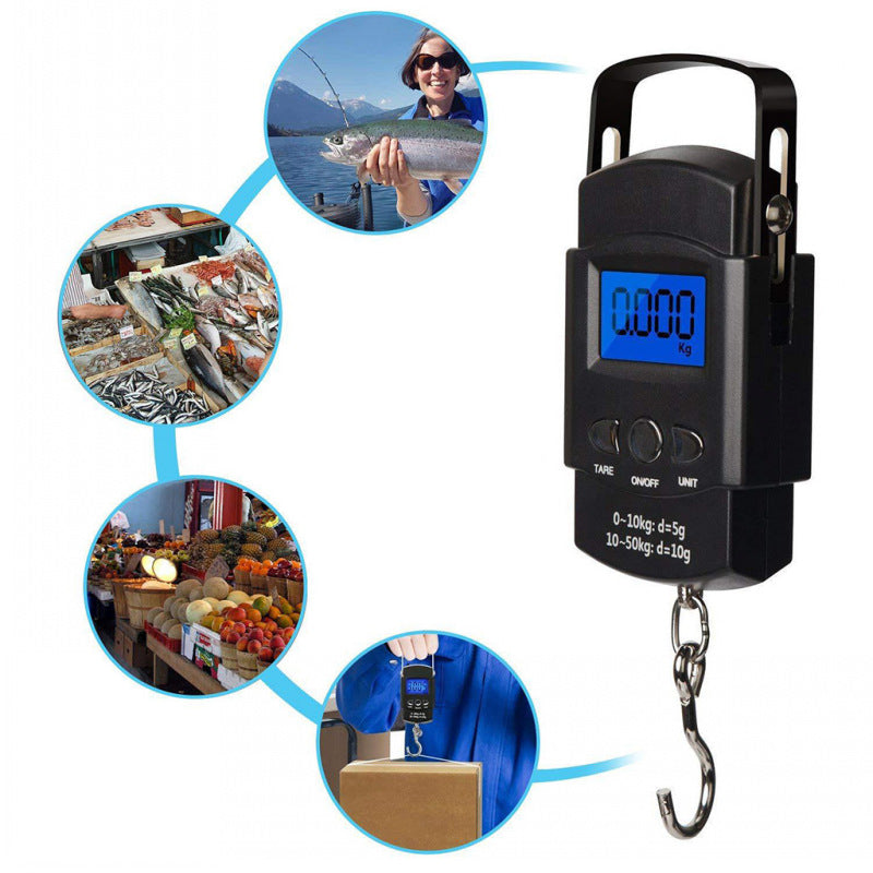 Heavy-Duty Digital Hanging Scale (2-Pack) - 50kg Portable Luggage & Fishing Scale with Backlit LCD 4