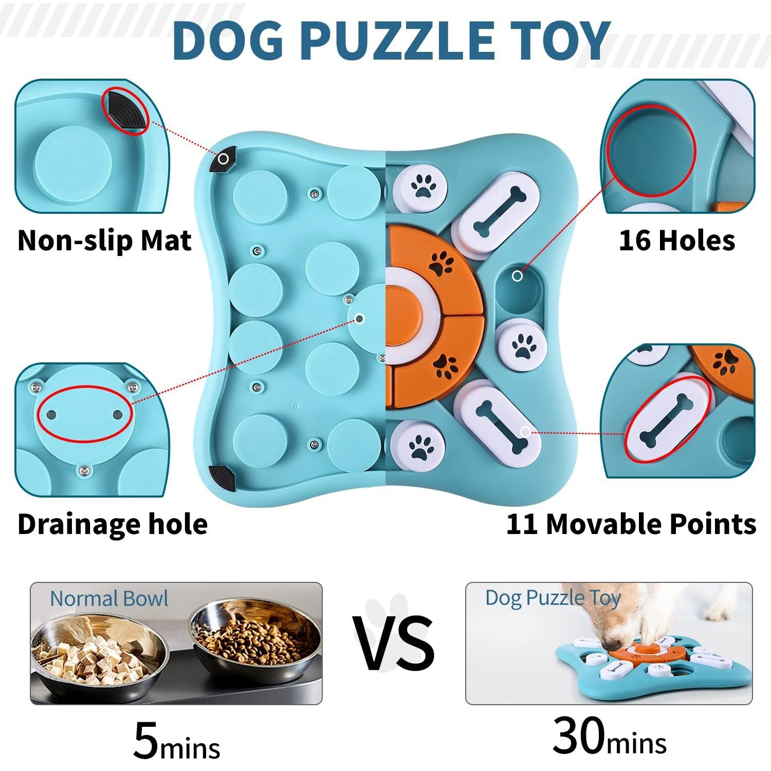 Interactive Pet Puzzle Toy - Slow Feeder Dispenser with Sound for Dogs & Cats 4