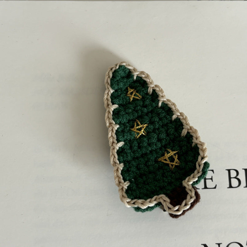 Christmas Collection Hair Clips - Set of 5 Random Main Image Styles, Festive Knitted Tree & Bow BB Clips, Bangs Clips & Hair Accessories 4