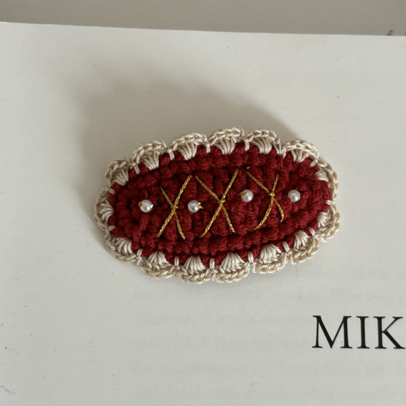 Christmas Collection Hair Clips - Set of 5 Random Main Image Styles, Festive Knitted Tree & Bow BB Clips, Bangs Clips & Hair Accessories 7