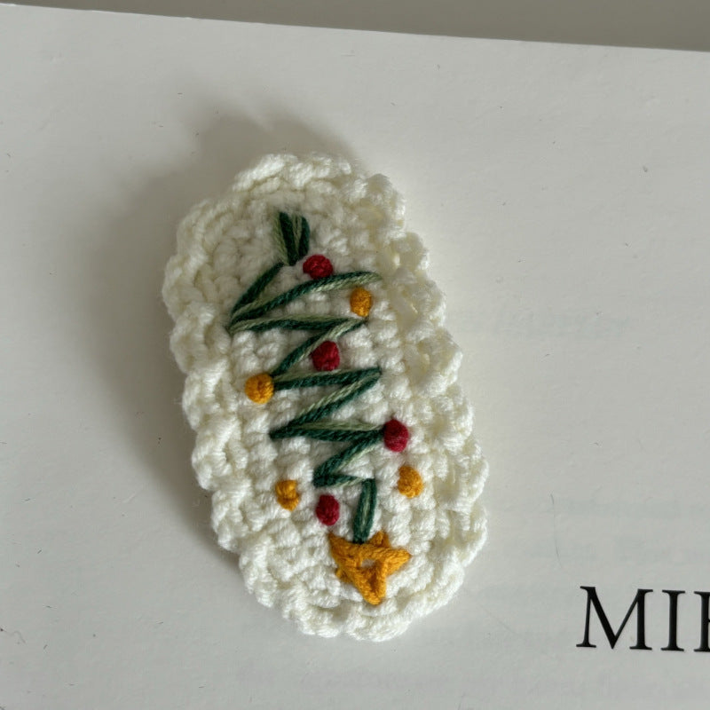 Christmas Collection Hair Clips - Set of 5 Random Main Image Styles, Festive Knitted Tree & Bow BB Clips, Bangs Clips & Hair Accessories 8