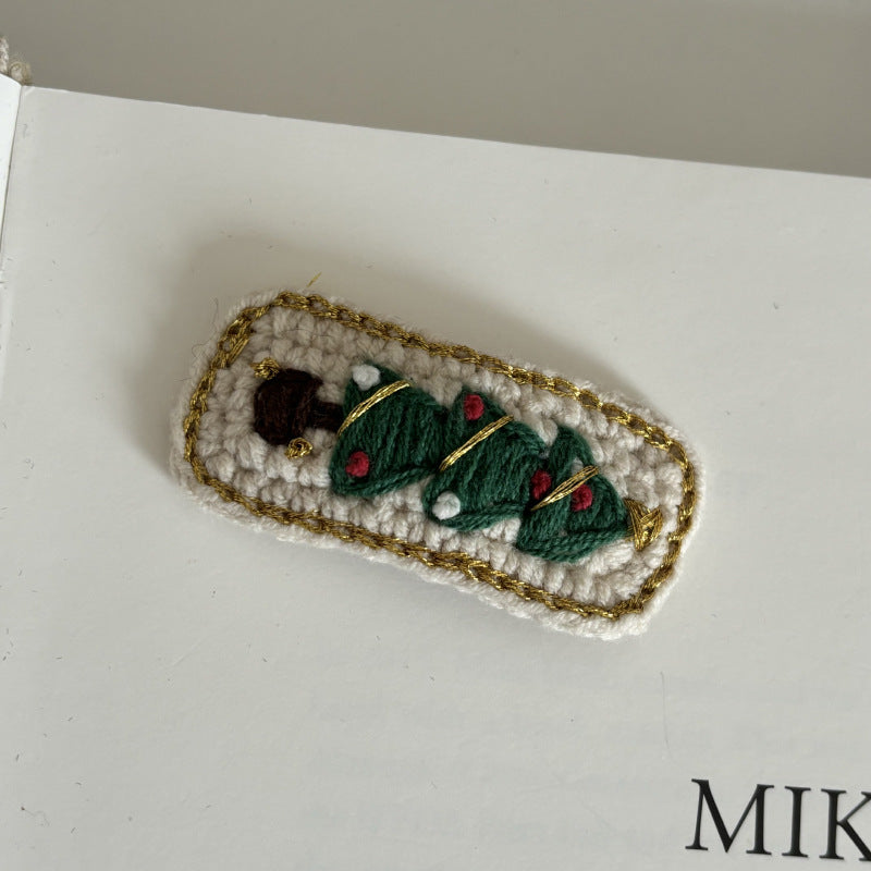 Christmas Collection Hair Clips - Set of 5 Random Main Image Styles, Festive Knitted Tree & Bow BB Clips, Bangs Clips & Hair Accessories 9