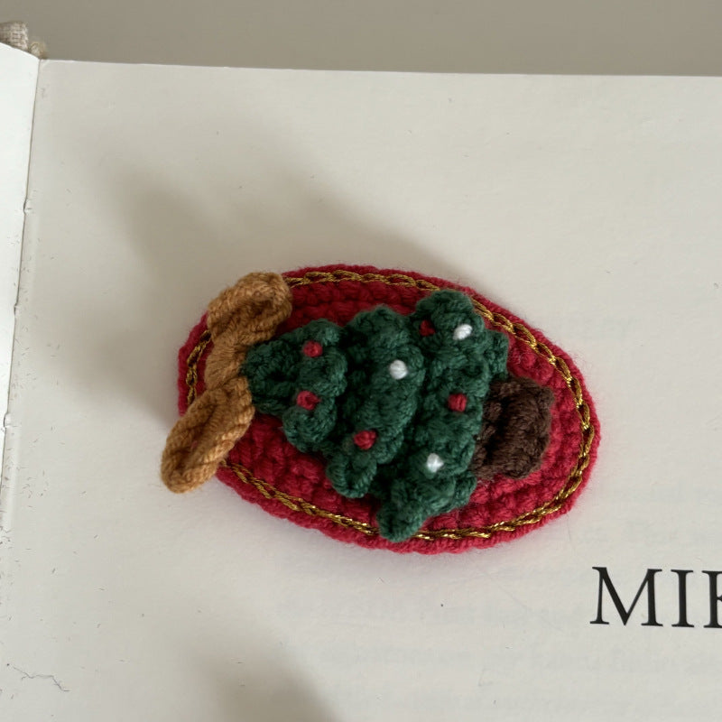 Christmas Collection Hair Clips - Set of 5 Random Main Image Styles, Festive Knitted Tree & Bow BB Clips, Bangs Clips & Hair Accessories 12