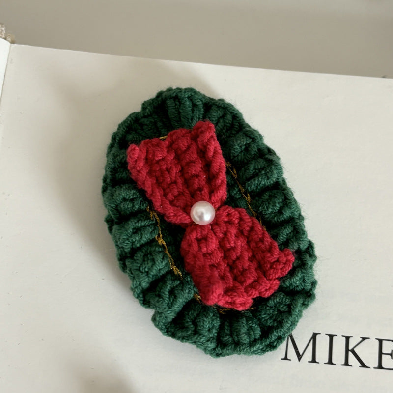 Christmas Collection Hair Clips - Set of 5 Random Main Image Styles, Festive Knitted Tree & Bow BB Clips, Bangs Clips & Hair Accessories 14