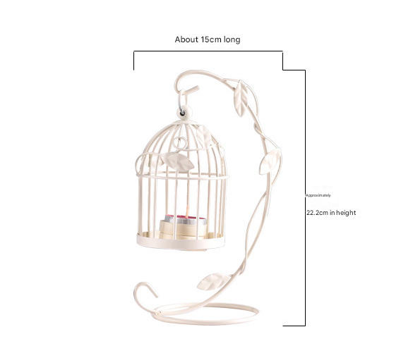 Black European Leaf Birdcage Iron Art Candlestick - Home Decor Ornament, Creative Gift, Vintage Candle Holder & Wedding Favor