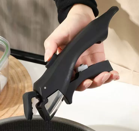 Black Universal Detachable Pot Handle - Anti-Scald Handle Accessory for Milk Pots & Woks, General Purpose