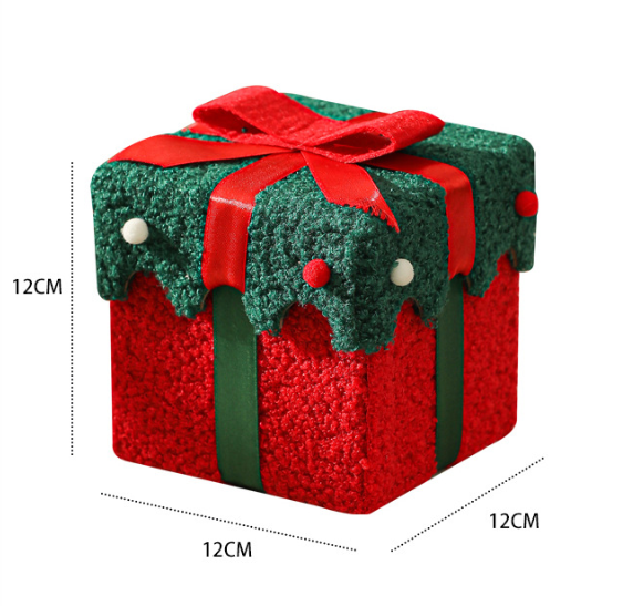 White Green Premium 2-Piece Christmas Apple Gift Box Set - High-End Thick Flannel Festive Candy & Present Boxes 3