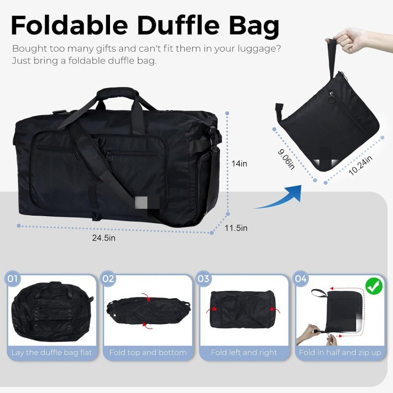 Large Capacity Foldable Travel Duffle Bag - Detachable Shoulder Strap, Gym & Yoga Storage, Business Luggage & Sports Bag (24.5x11.5x14 inches) 3