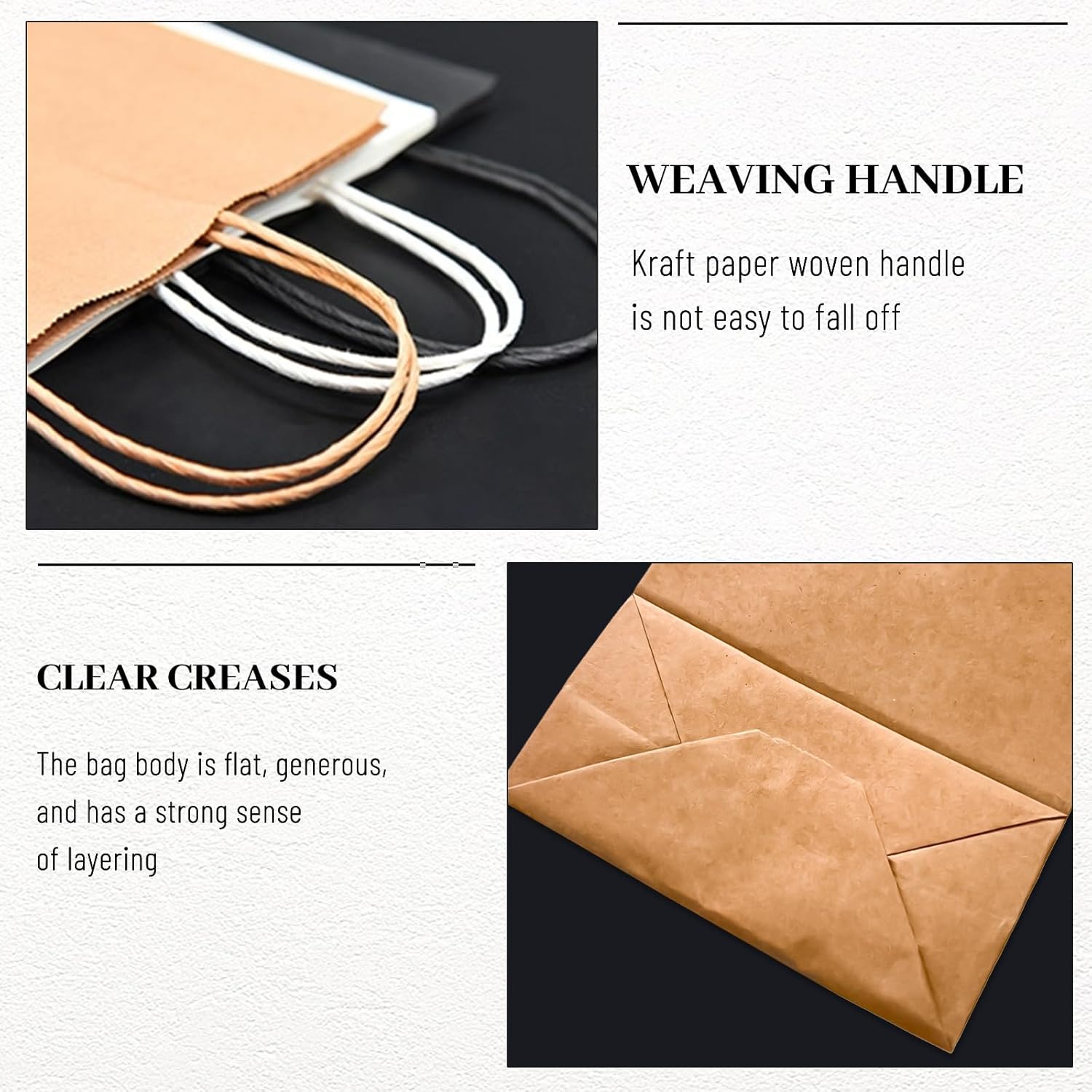 Gift Bags 8.25"X5.9 "X3.15" 100pcs Brown Kraft Paper Bag with Handles for Small Business Christmas Bulk, Wedding, Party Favor, Shopping, Lunch, Halloween Trick-or-Treat Bags 4