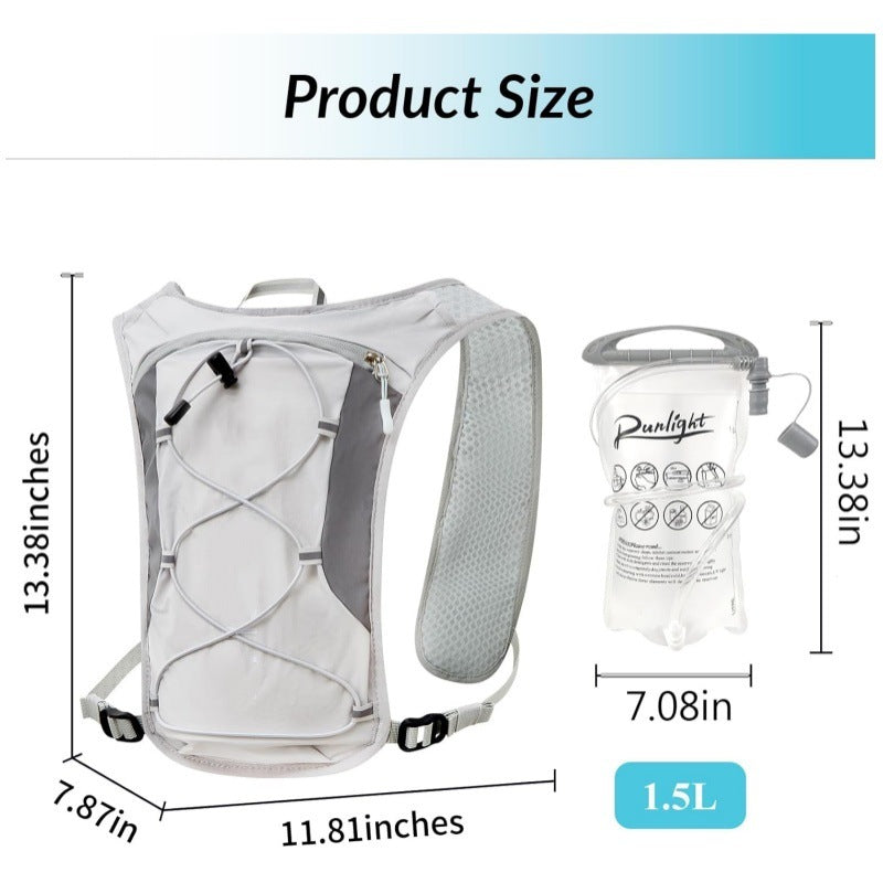 Grey Lightweight Hydration Backpack with 1.5L Water Bladder Compact Cycling Running Pack for Hiking and Outdoor Sports Ideal for Australian Adventures 4