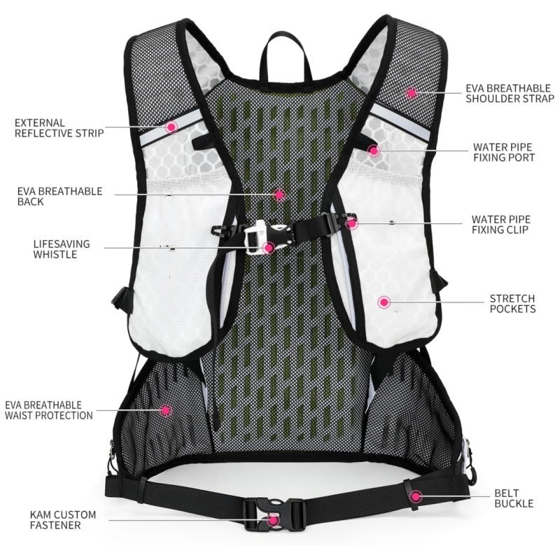 White Lightweight Outdoor Hiking Backpack Nylon Daypack for Cycling Camping and Mountaineering Breathable Sports Bag Ideal for Australian Adventures 3