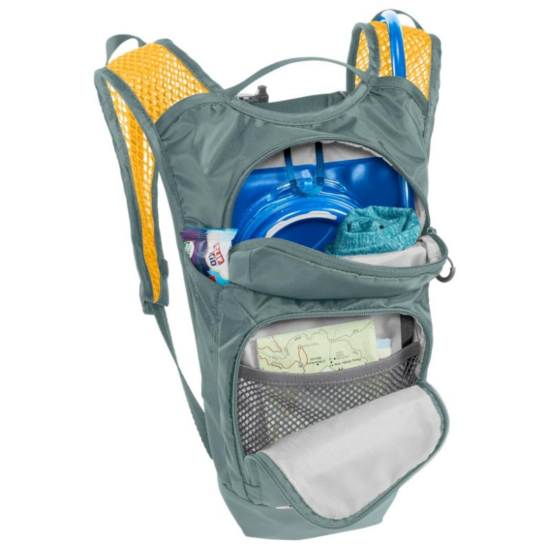 Grey Compact Hydration Backpack Lightweight Cycling Daypack for MTB and Running Breathable Mesh Shoulder Straps Outdoor Sports Bag 3