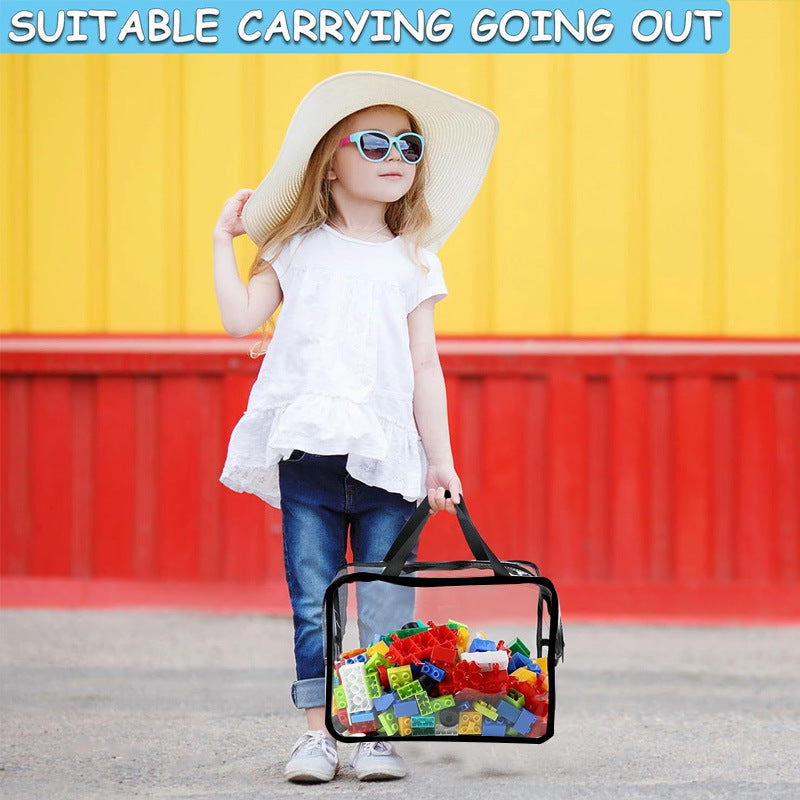 6 Pack Clear PVC Toy Storage Bags Waterproof Zippered Organizer for Puzzles and Blocks Multi Purpose Travel Toiletry Tote Ideal for Australian Families 3