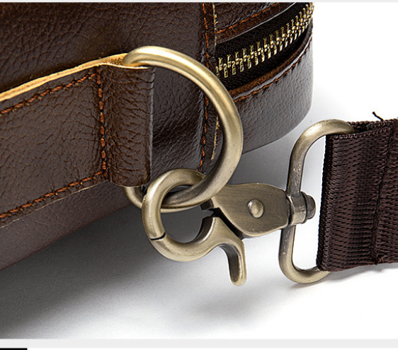 Black Men's Vintage Genuine Leather Briefcase 14 Inch Laptop Messenger Bag Business Shoulder Satchel with Dual Front Pockets Ideal for Office Work 4