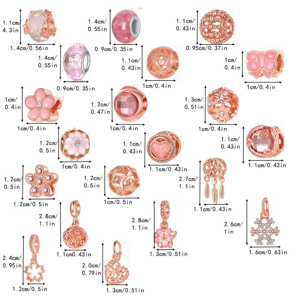 Christmas Advent Calendar DIY Charm Bracelet Kit Rose Gold Jewellery Making Blind Box Gift Set for Girls and Teens 3