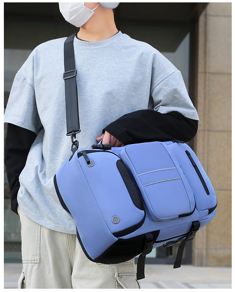 Large Capacity Convertible Travel Backpack - 16" Laptop Compartment, Shoe Pouch & USB Port(Grey) 3